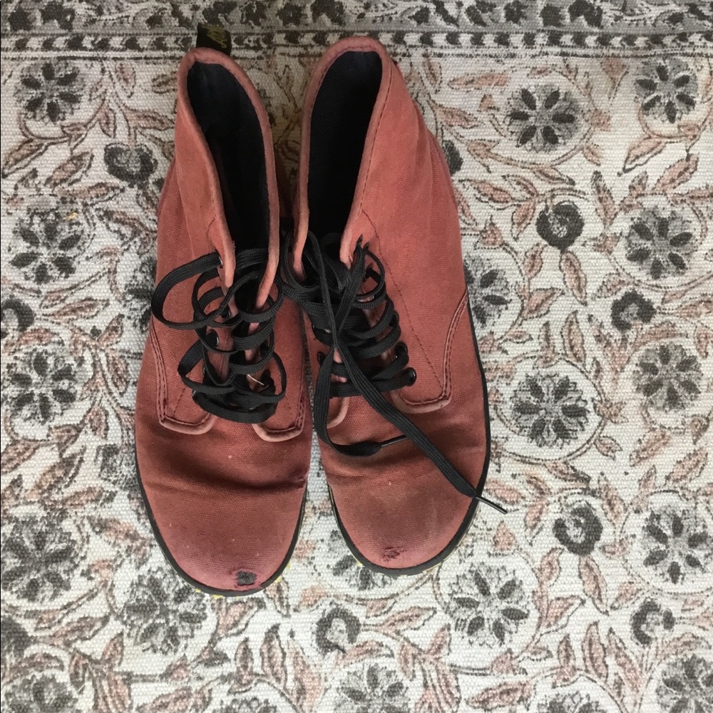 Red Canvas doc martens